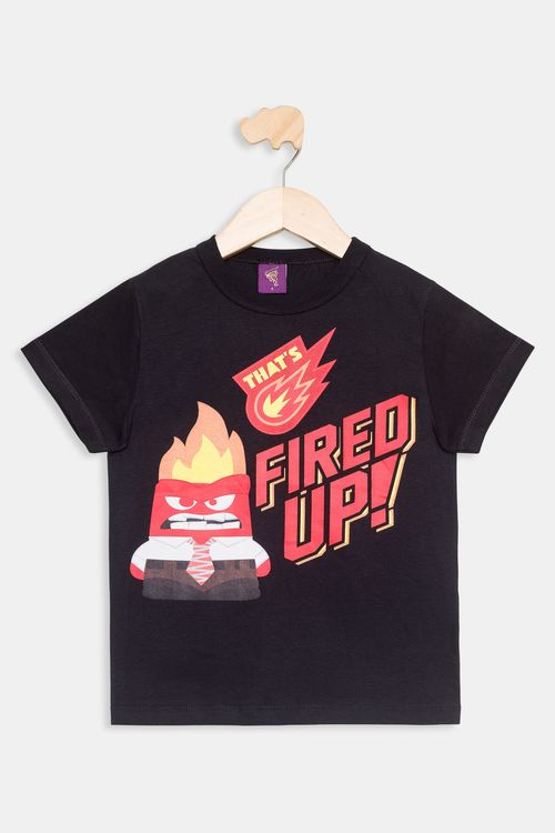 Camiseta Infantil Divertidamente Preta Tam 4 a 10