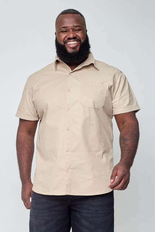 Camisa Masculina em Sarja Super Bege
