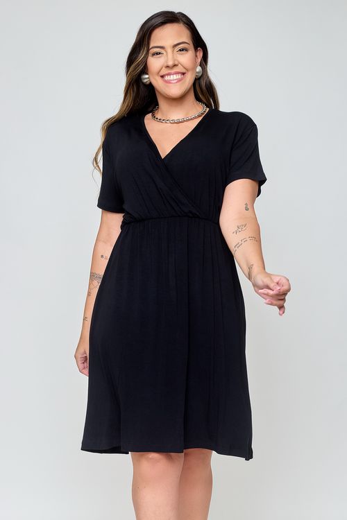 Vestido em Viscose Feito Pra Mim Casual Preto
