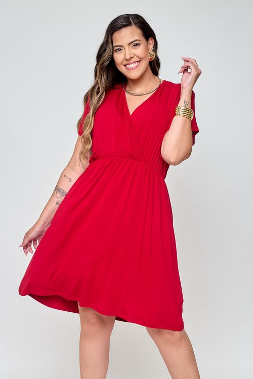 Vestido em Viscose Feito Pra Mim Casual Vermelho