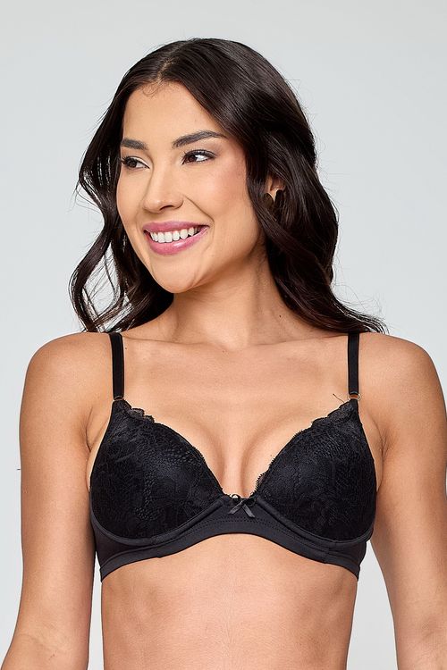 Sutiã Básico com Base em Renda Preto