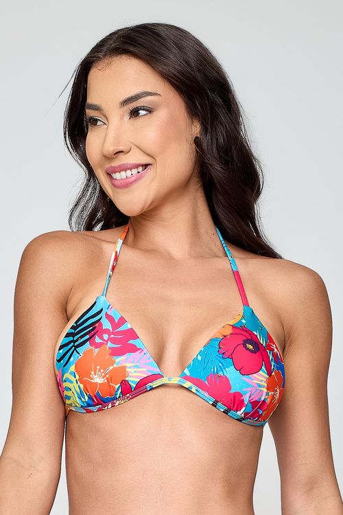 Biquíni Top com Bojo Floral Colorido