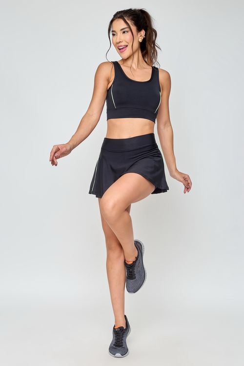 Short Saia Feminino Esportivo Preto