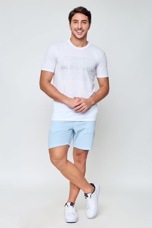 Short Masculino Liso Azul Claro