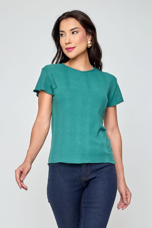 Blusa Feminina Manga Curta Verde