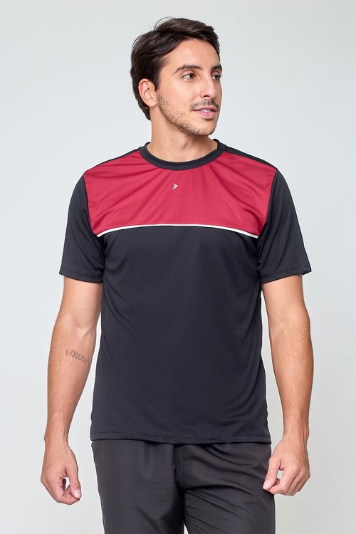 Camiseta Masculina Caedu DRY Esportiva Vermelha e Preta
