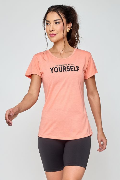 Camiseta Feminina Esportiva Yourself Coral