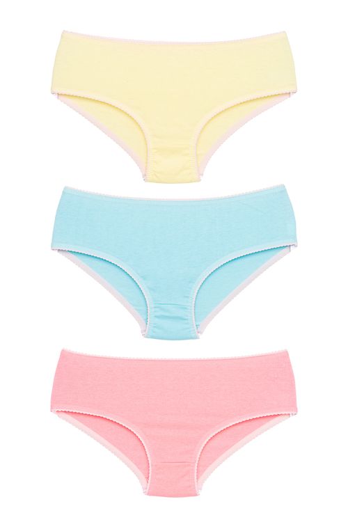 Kit 3 Calcinhas Infantis Coloridas Sortidas