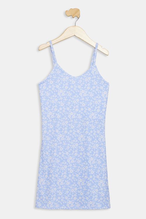Vestido Juvenil Floral Azul Claro Caedu Meninas 10-16