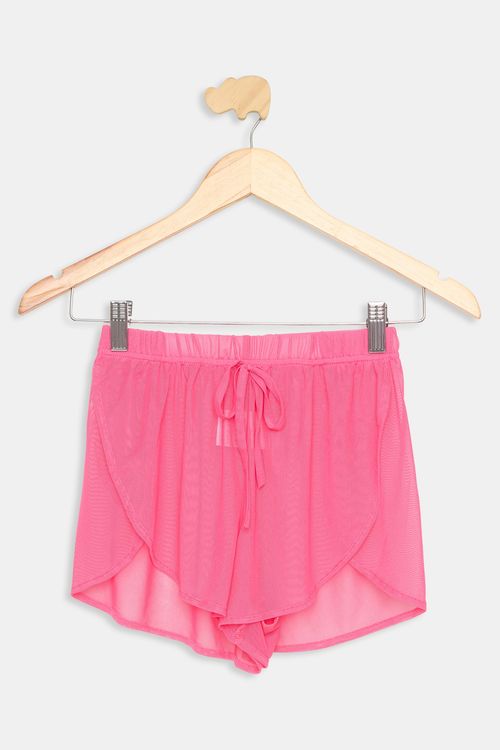 Short Infantil Meninas Saída de Praia Rosa Escuro Tam 1 a 3
