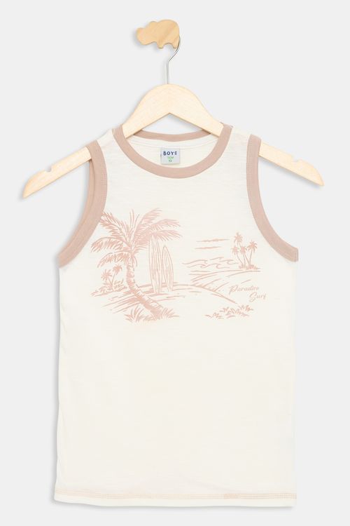 Regata Juvenil Caedu Off White Estampa Tropical Surf 10-16