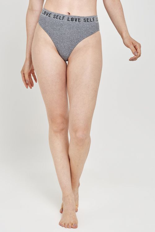 Calcinha Feminina Sem Costura em Ribana Cinza Escuro