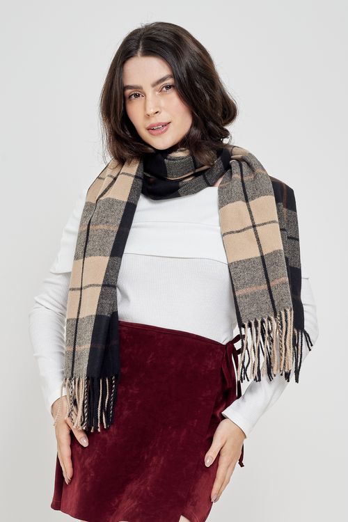 Aces masc amk002 pashmina bege/pto estampado