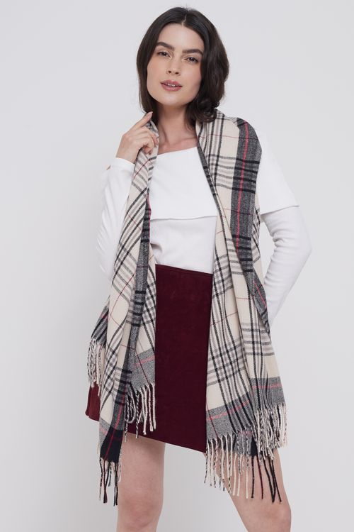 Aces masc amk001 pashmina pta/bege estampado