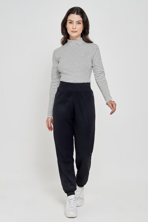 Calça Moletom Feminina Jogger Preta