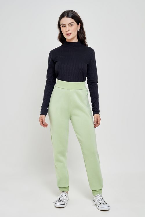 Calça Moletom Feminina Jogger Verde Claro