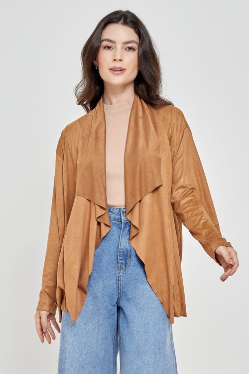 Capinha Feminina Casual Suede Marrom