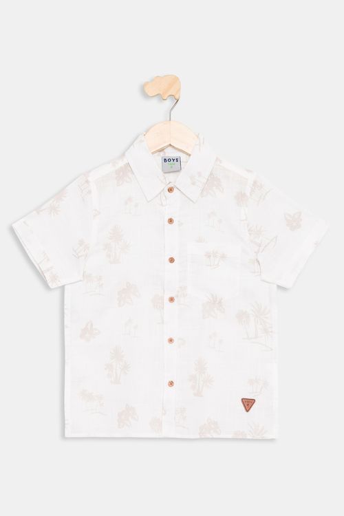 Camisa Infantil Caedu Viscose Estampa Tropical 4-8 Anos