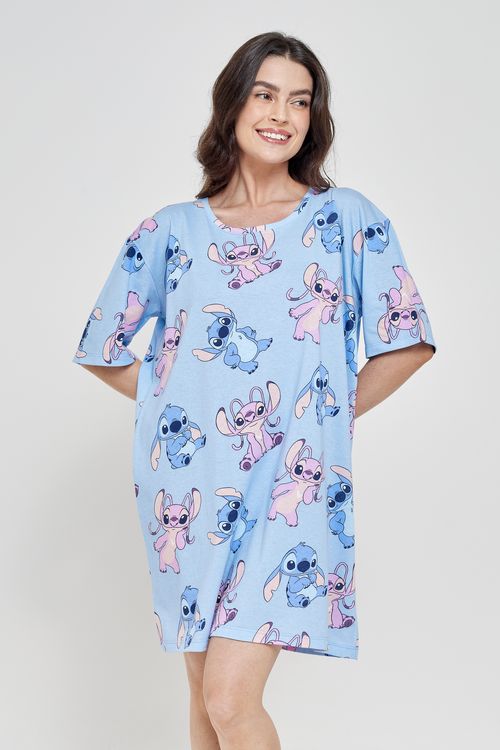 Camisola Feminina Stitch Azul Claro