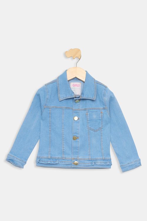 Jaqueta Jeans Infantil Meninas Azul Claro
