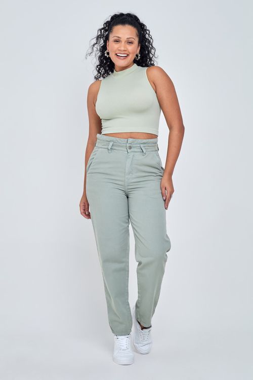 Regata Feminina Caedu Gola Alta Verde Clara Fashion