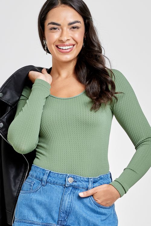 Blusa Feminina Sem Costura Verde