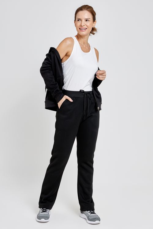 Calça Moletom Feminina Básica Preta