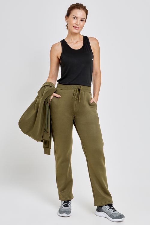 Calça Moletom Feminina Básica Verde