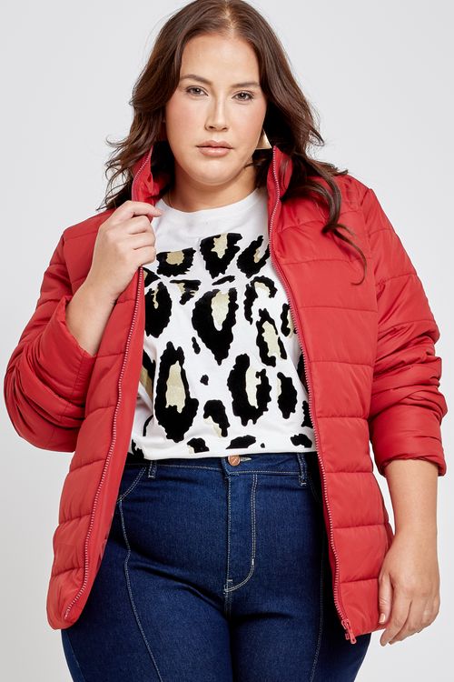 Jaqueta Feminina Feita Pra Mim Puffer Vermelha