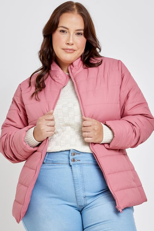 Jaqueta Feminina Feita Pra Mim Puffer Rosa