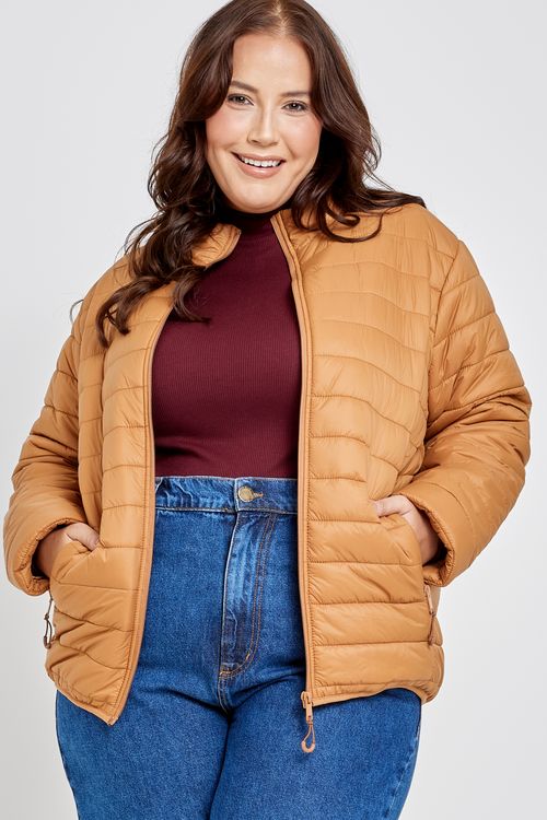 Jaqueta Feminina Puffer Feita Pra Mim Caramelo