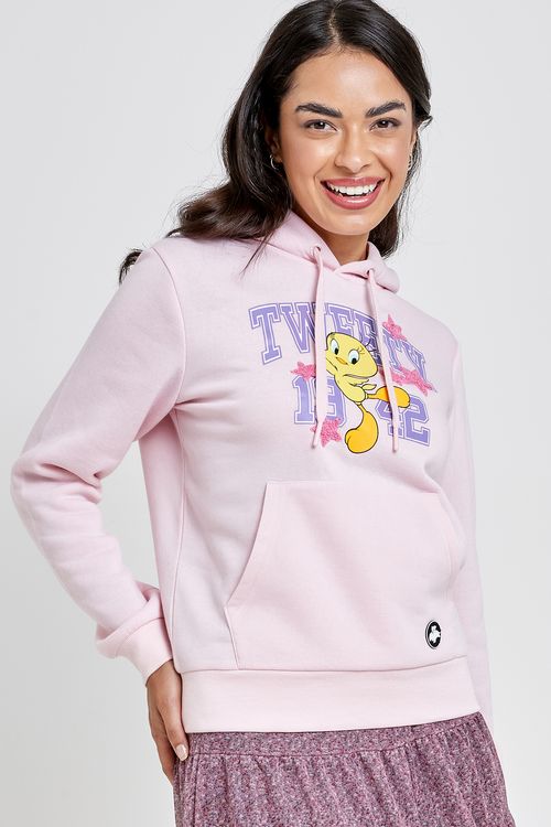 Blusão Moletom Feminino Piu-Piu Rosa