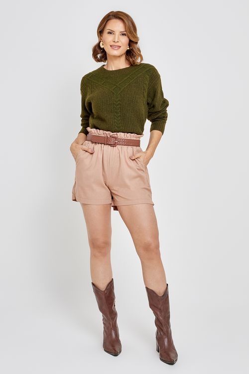 Fem csl fcah033a short linho bege bege medio