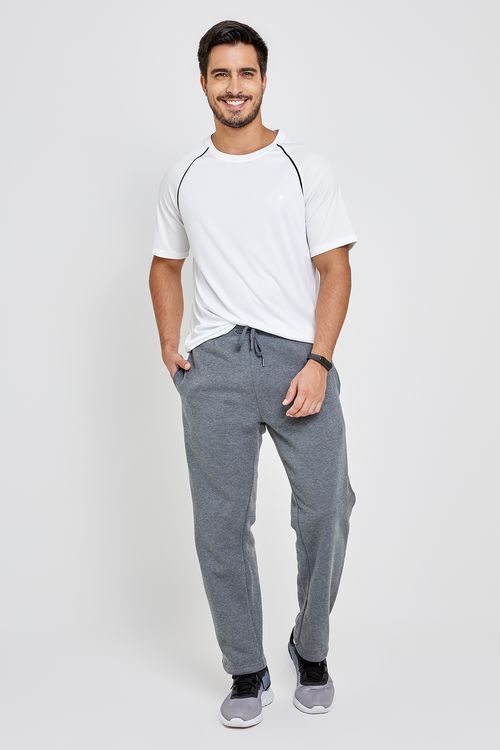 Calça Moletom Masculina com Cós Elástico Cinza Escuro