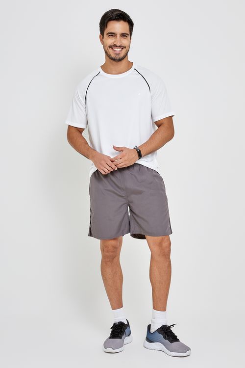 Short Esportivo Masculino Caedu Microfibra Cinza Conforto
