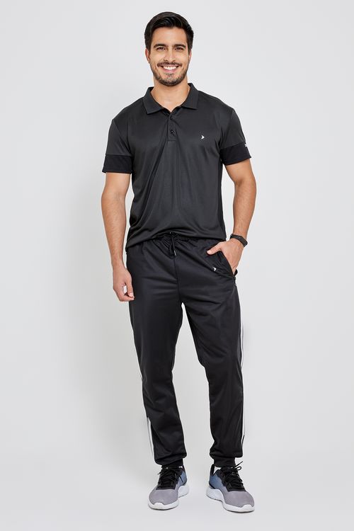Calça Masculina em Helanca com Filete Preto