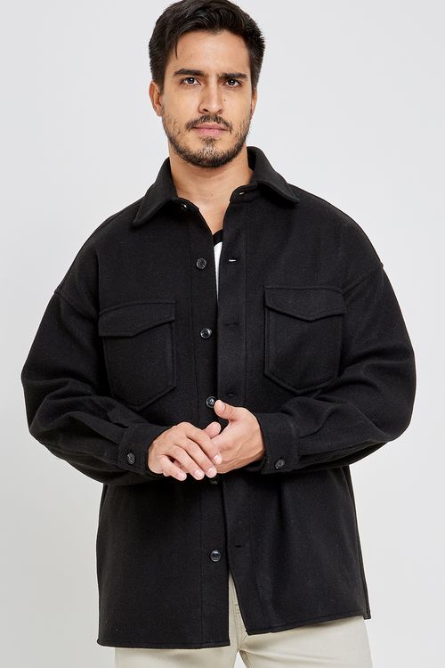 Camisa Masculina Wool Preta