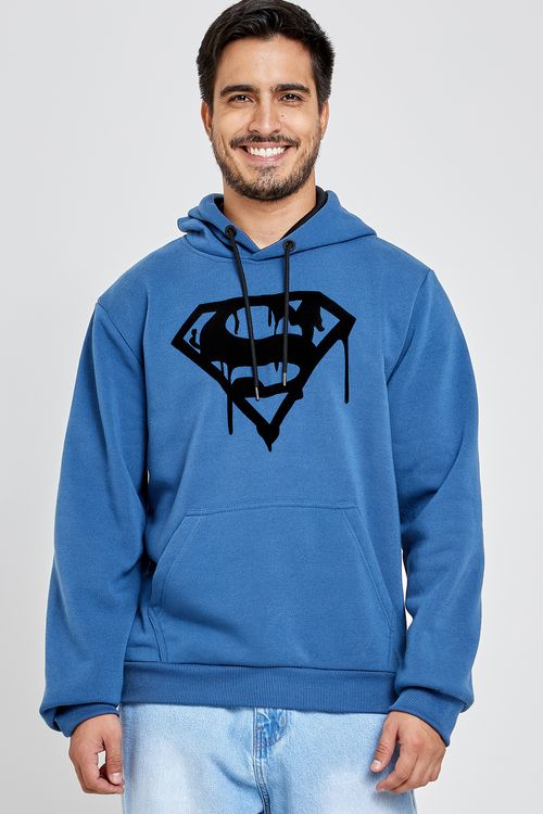 Blusão Moletom Masculino Superman Azul