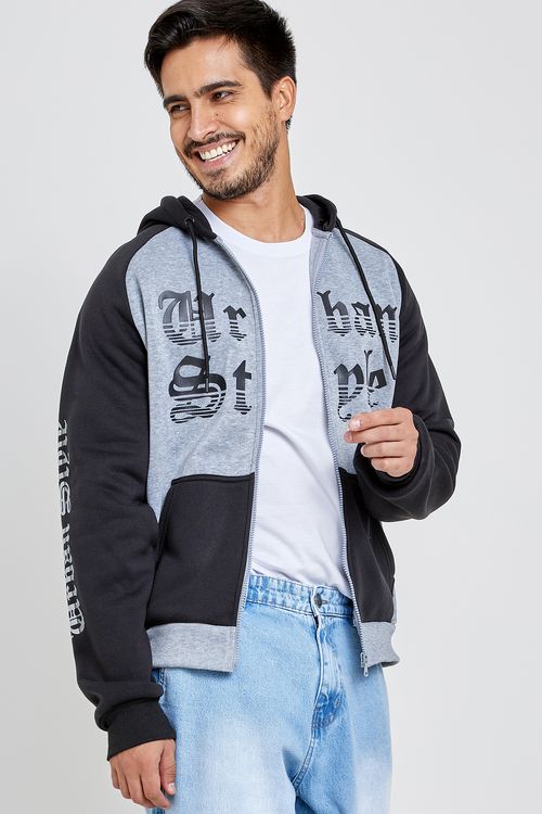 Masc promo str msm001 moletom zip raglan cinza claro mescla