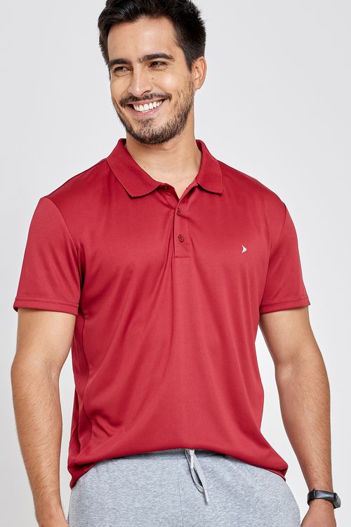 Polo Masculina em Poliéster Vermelha