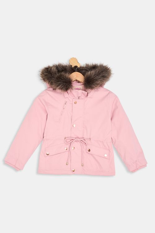 Inf 4/8 nas ibj011 jaqueta twill c/ fur rosa medio