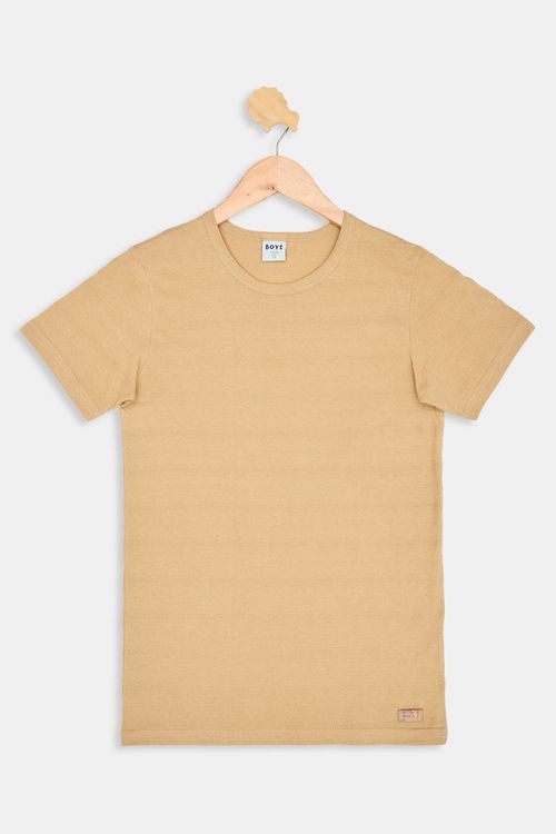 Camiseta Infantil Caedu Manga Curta Favinho Bege Claro 10-16 Anos