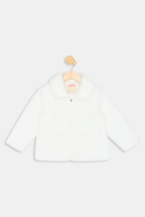 Inf 4/8 nas ibj009 jaqueta fur branca off white