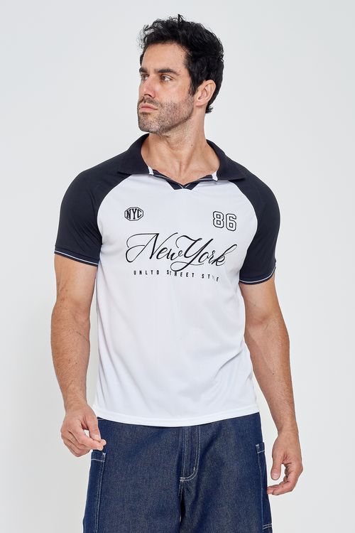 Polo Masculina New York Mesh Branca
