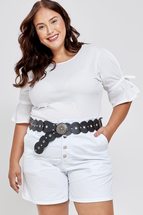 Blusa fpm casua 314003ca amarra mang off off white
