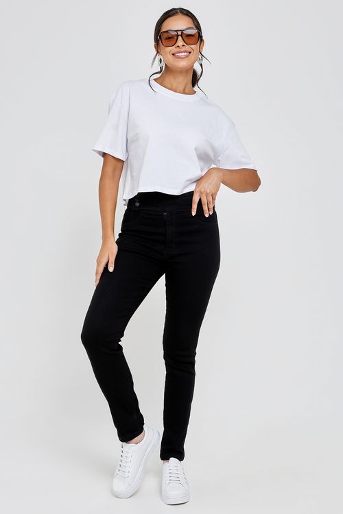 Calca fem 80480  mesa1inf skinny 3 bot jeans preto