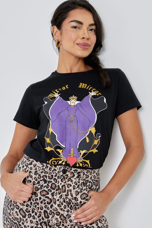 Camiseta fem prom lic mirror rainha preto