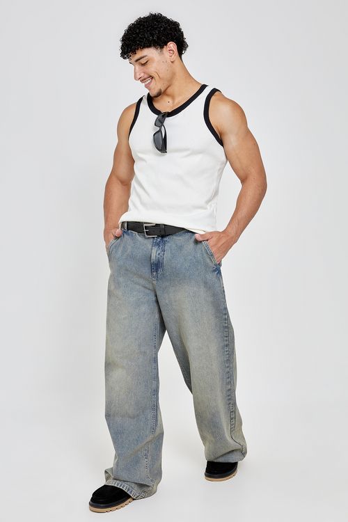 Calça Masculina Skater Jeans Claro