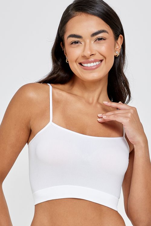 Ling bas lbs006c sutiã s costura rib bra branco
