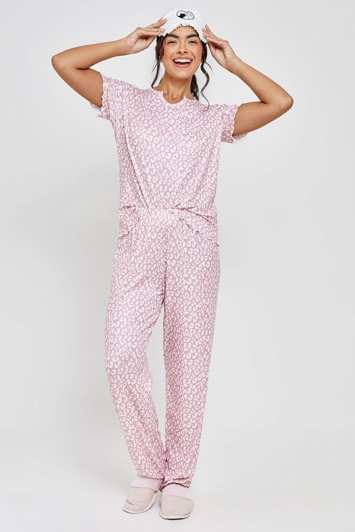 Ling cont lpj001 pijama mc rib animal pr rosa claro